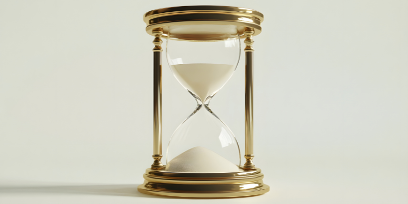 Hourglass symbolizing the importance of timely action for maritime workers seeking compensation under federal and