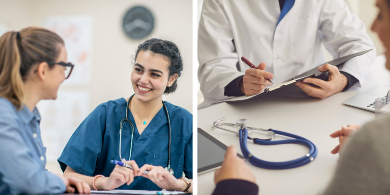 Healthcare professionals discussing patient care in a medical setting, emphasizing the importance of authorized medical
